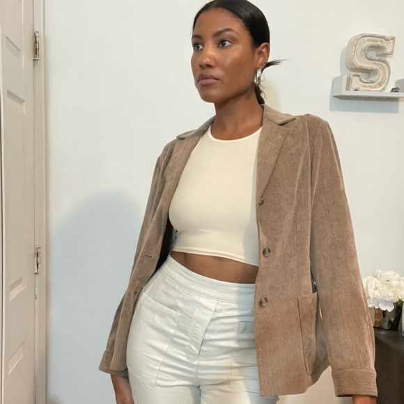 Brown blazer jacket and cream top - Picture 1 of 10